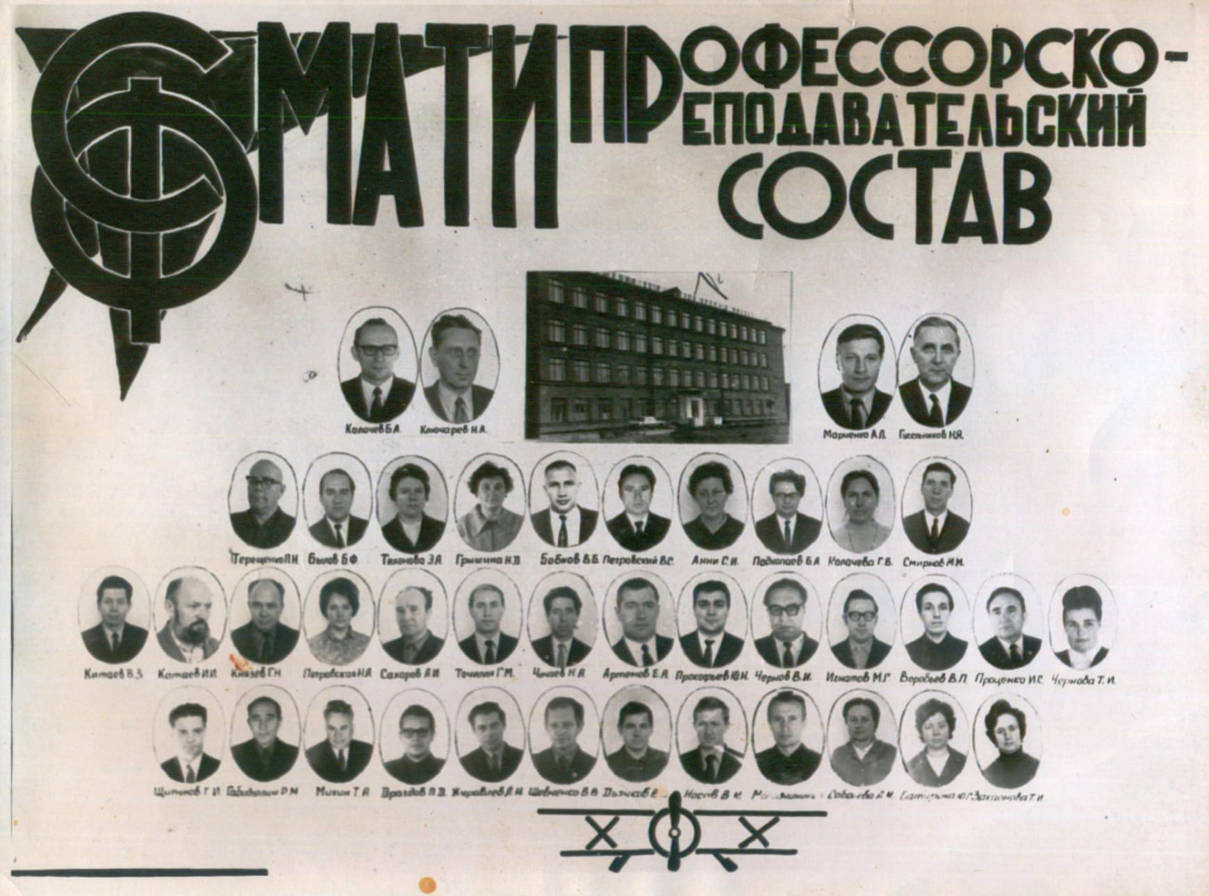 Профессорско-преподавательский состав Ступинского филиала МАТИ 1970-х гг.